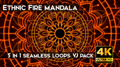 Ethnisches Feuermandala VJ Loops