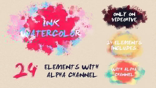 Fluid Ink Watercolor Splash Reveals Pack