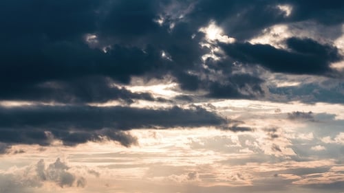 Cloud Movement at Beautiful Sunset