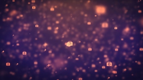 Glowing Medical Icons Abstract Looping Background