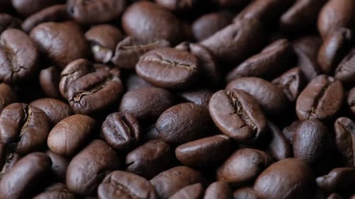 Close Up of Dark Roasted Coffee Beans