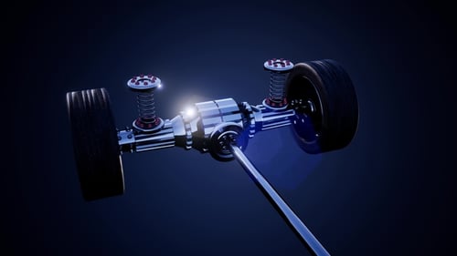 Car Chassis with Engine