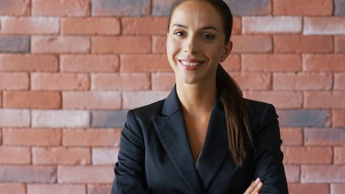 Confident Businesswoman with Ponytail