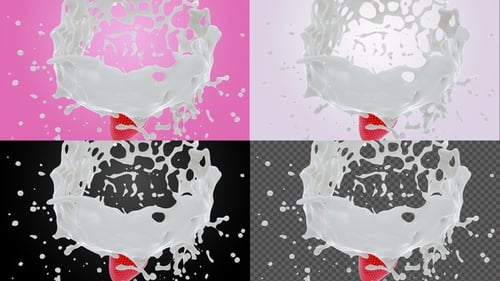 Dropping Strawberry Into Milk