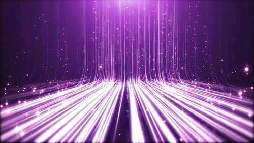 Dynamic Purple Glowing Particle Streaks Background