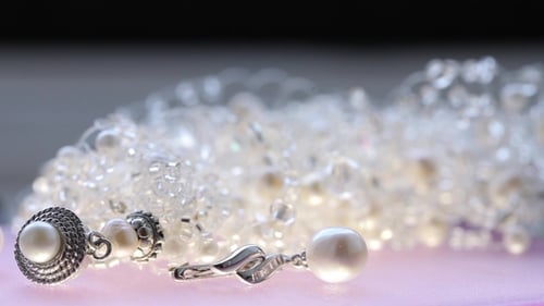 Elegant Pearl Jewelry Close Up Fashion Beauty