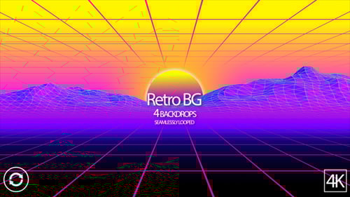 Animated Synthwave Landscape Backgrounds Pack
