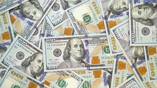 Pile of Crisp One Hundred Dollar Bills