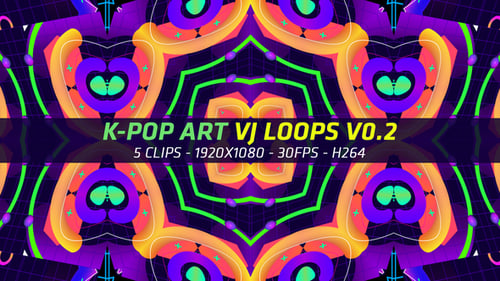 Vibrant Geometric Kaleidoscope Looping Abstract Background