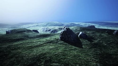Outdoor Adventure Scenery in Mountains at Beautiful Green Summer