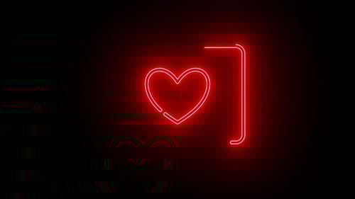 Heart Like Neon Sign Alpha Channel