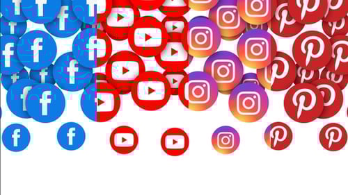 Flat Design Social Media Icon Transitions Pack