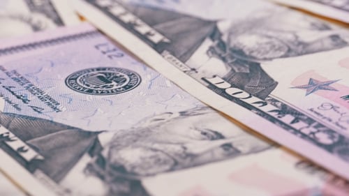 Close Up of US Fifty Dollar Bills