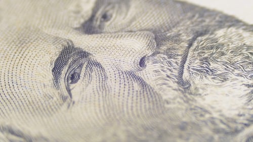 Extreme Close Up of United States Fifty Dollar Bill