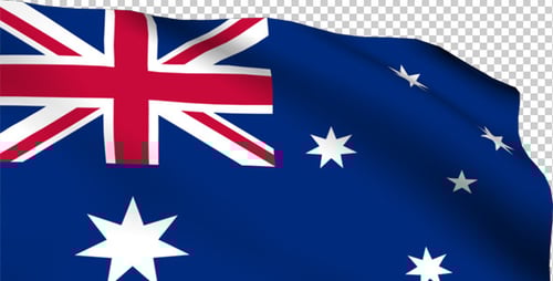 Realistic Waving Australian Flag Seamless Loop