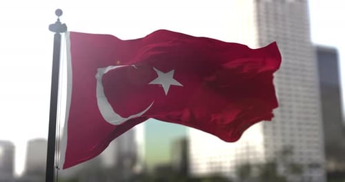 Realistic Waving Flag of Turkey Animation