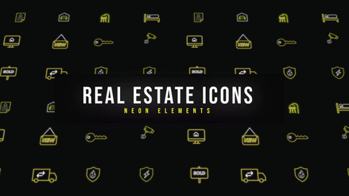 Real Estate Neon Icons
