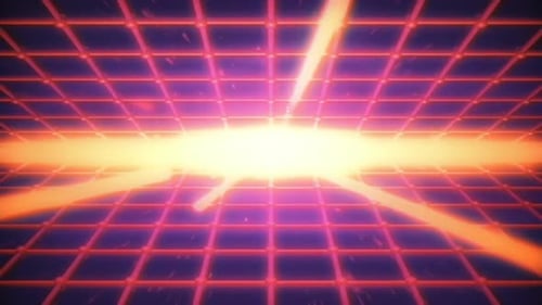 Loop VJ de rejilla brillante de onda retro