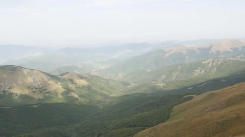 Slow tilt on view from Midzor peak 4K 2160p 30fps UltraHD footage - Nature of Bulgarian side of Sta