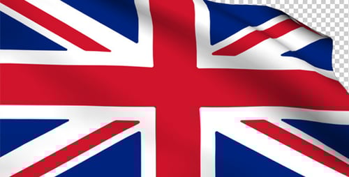 3D Realistic Waving Union Jack Flag