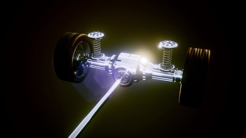 Car Chassis with Engine