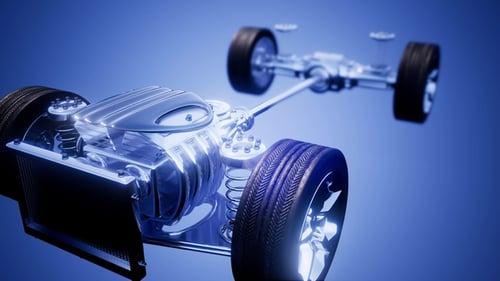 Car Chassis with Engine