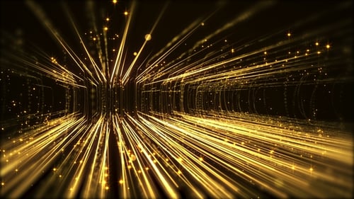 Abstract Golden Light Particle Tunnel Background