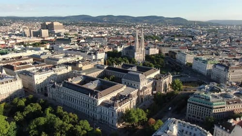 Aerial view of Vienna University, Austria, Europe