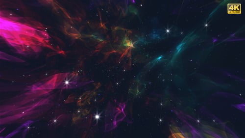 Colorful Space Nebula Background with Shimmering Stars
