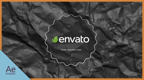 Crumpled Paper Logo Reveal with Textured Grunge Animation