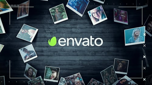 Dynamic Photo Grid Logo Reveal with Clean Frames