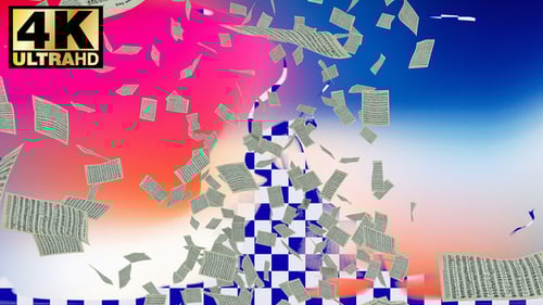 Falling Sheet Music Paper Overlay Animation