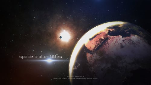 Cinematic Space Trailer Titles with Cosmic Planet Reveal