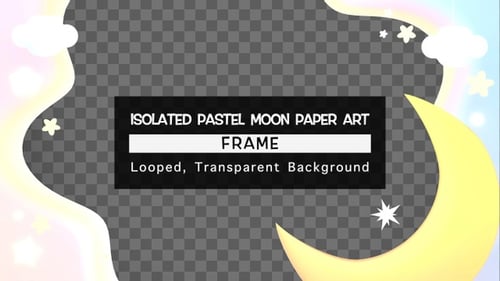 Animated Pastel Frame with Floating Moon and Stars