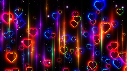 Bunter Neon-Hintergrund mit Herz