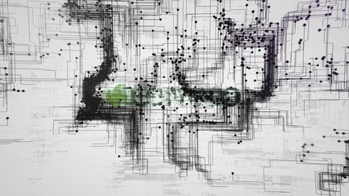 Glitchy Grid Line Logo Reveal