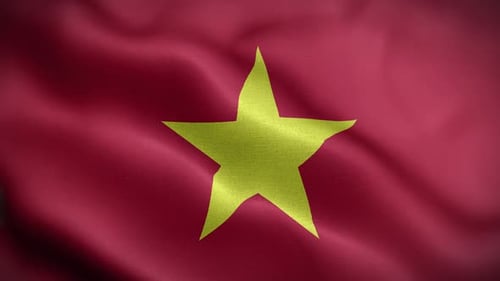 Waving Flag of Vietnam Loop Animation