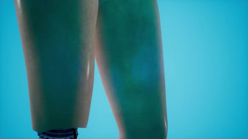 Cyborg Woman's Skin Forming Over Robotic Inner Structure