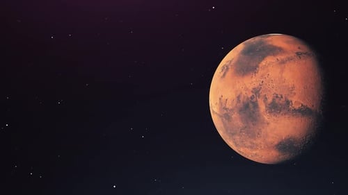 Realistic Rotating Mars Planet Loop Animation