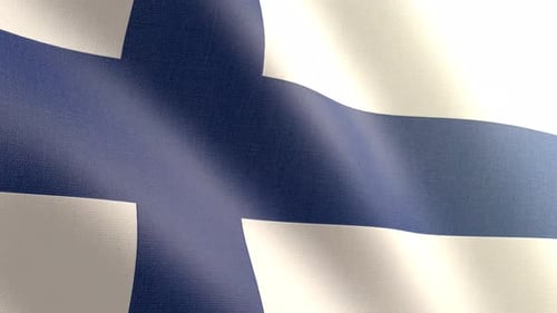 Realistic Waving Flag of Finland