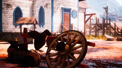 Alte amerikanische Stadt im Wild-Western-Stil