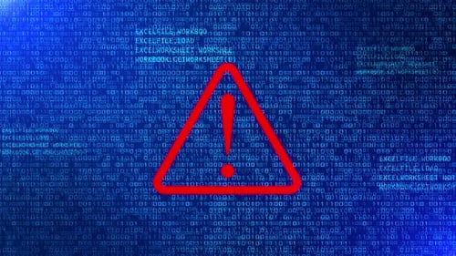 Warnfehler Ausrufezeichen Failed Systems Computer Cyberpunk.
