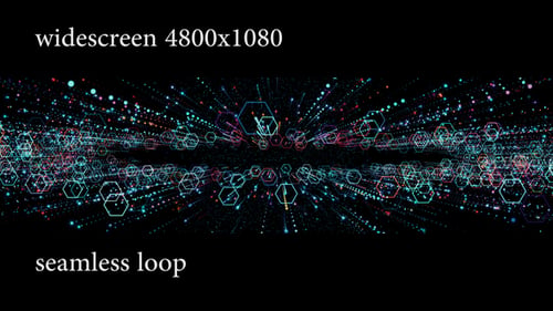 Futuristic Hexagon Grid Data Stream Loop
