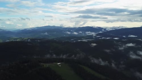 Beautiful green mountain landscape with trees in Carpathians