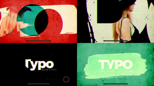Dynamic Glitch Typography Intro with Grunge Overlays