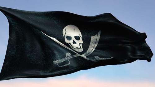 Realistic Pirate Flag Waving with Alpha Channel