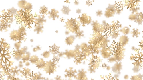 Golden Snowflakes Falling Holiday Celebration Background Loop