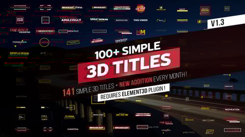 100+ Simple 3D Titles V1.3