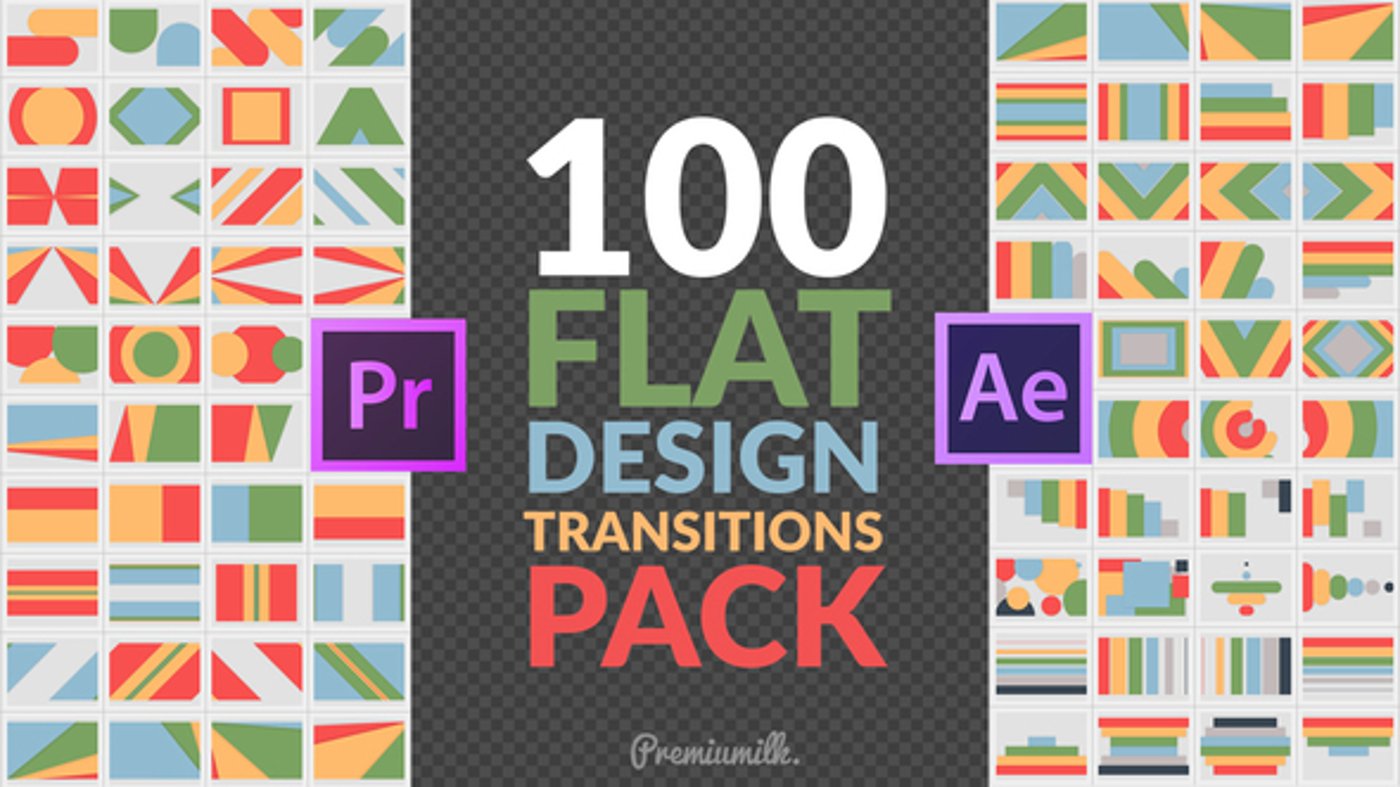 Flat Design Transitions Pack | Mogrt, Elements ft. transition mogrt ...