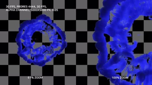 Blue Smoke Shockwave - 5k Alpha Channel